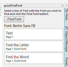 quick find font UI